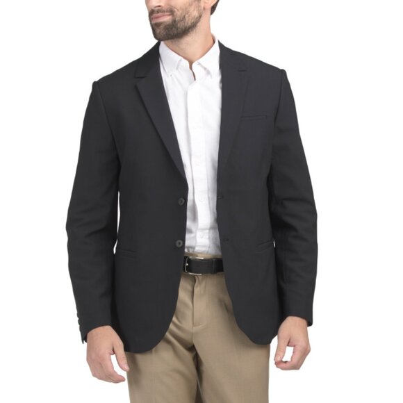 CALVIN KLEIN Black Refined Stretch Blazer - Picture 1 of 2
